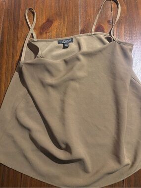 Topshop Tan Satin Spaghetti Strap Top